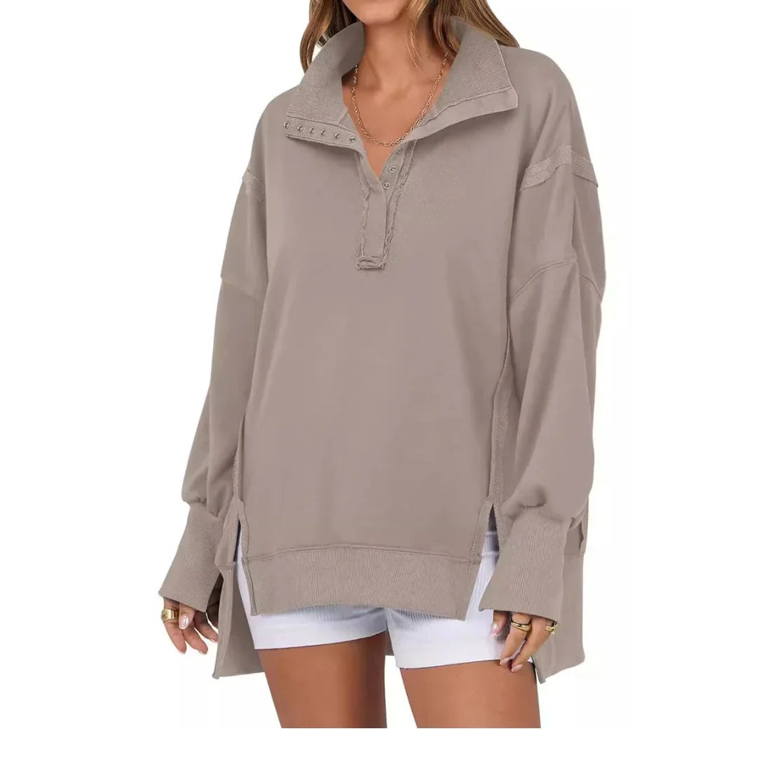 Julia | Classic High-Low Oversized Sweatshirt with Split Hem