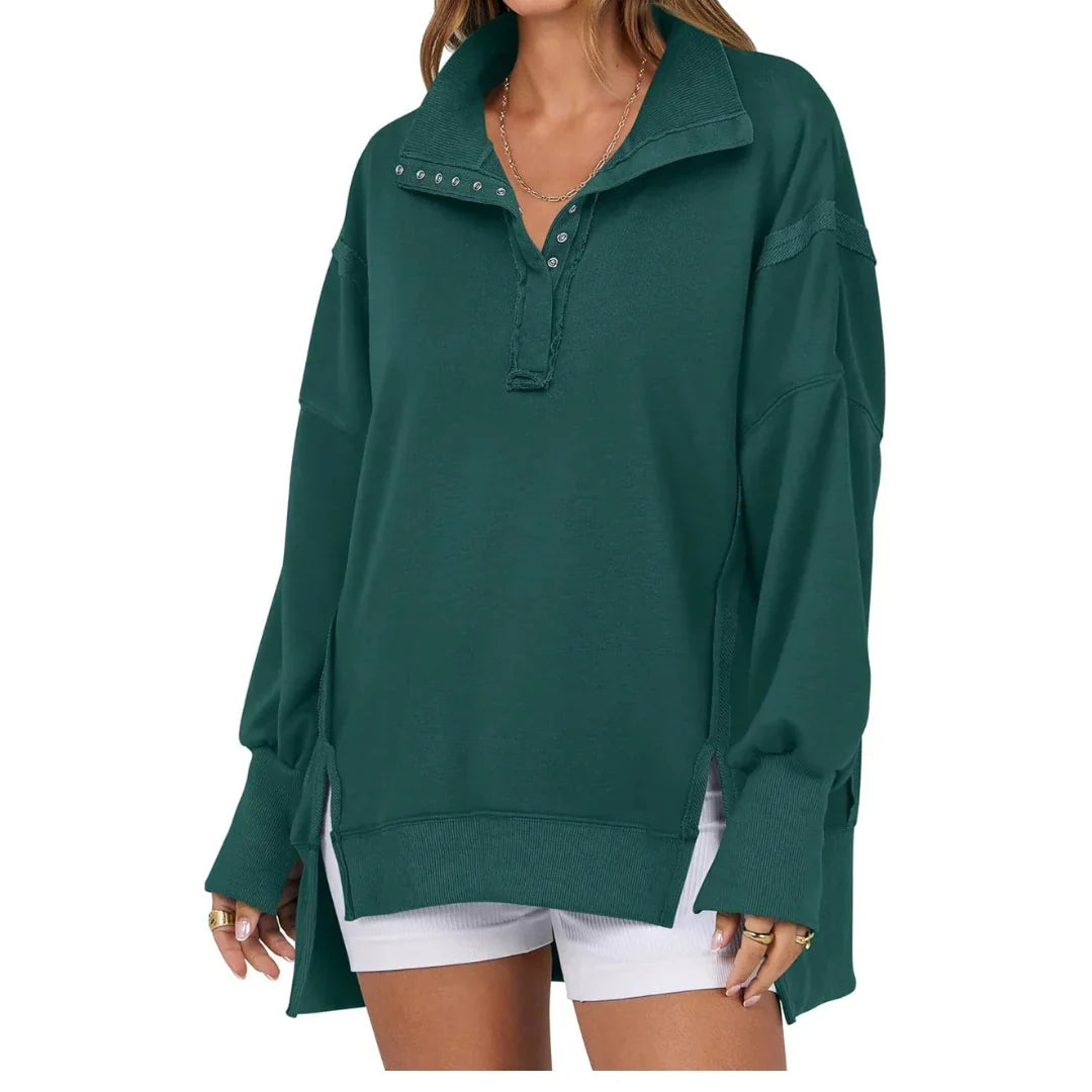 Julia | Classic High-Low Oversized Sweatshirt with Split Hem