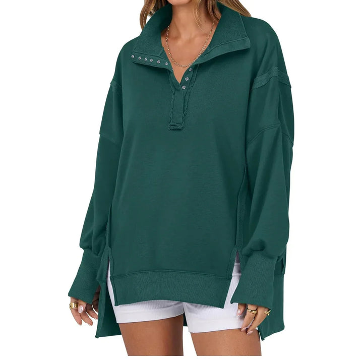 Julia | Classic High-Low Oversized Sweatshirt with Split Hem