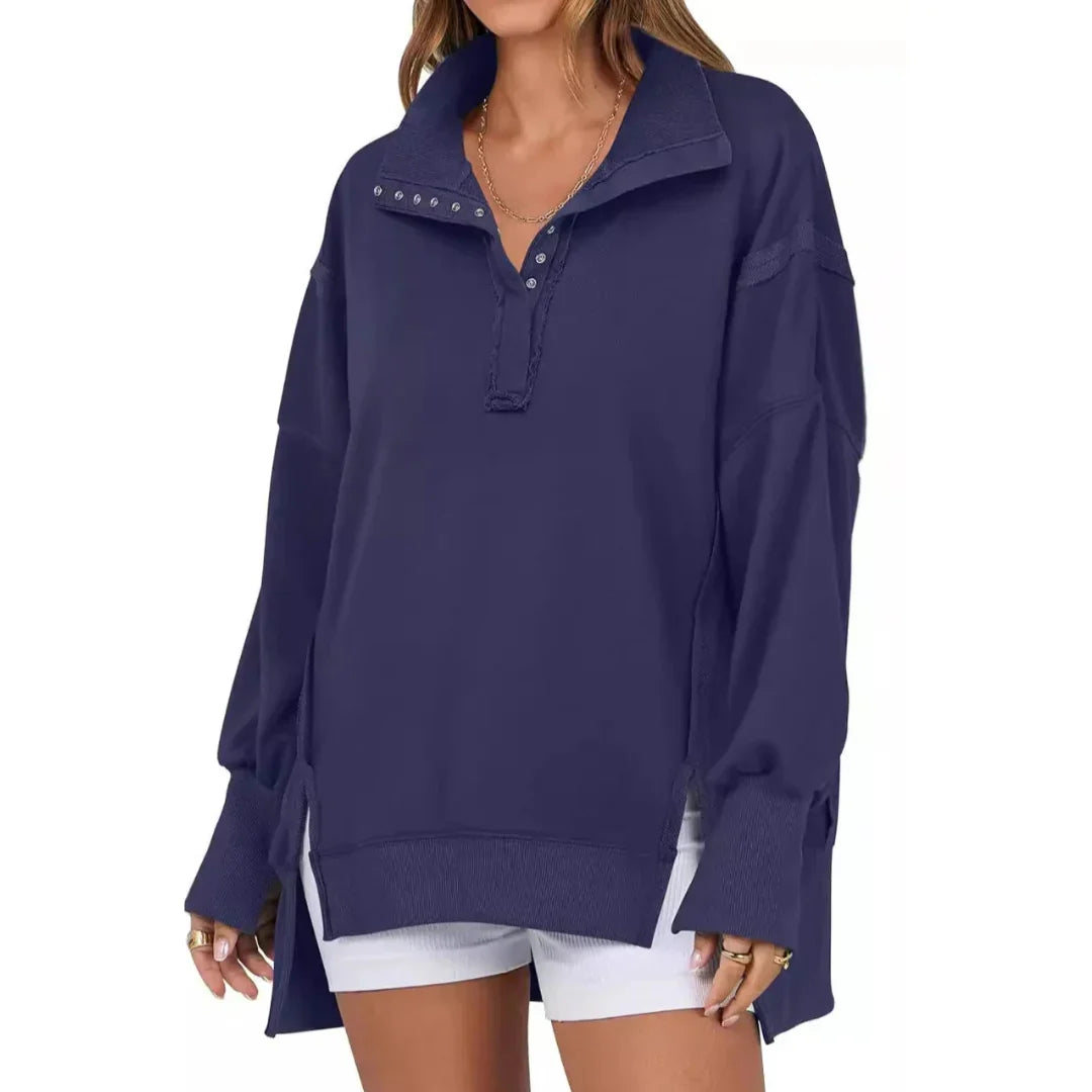 Julia | Classic High-Low Oversized Sweatshirt with Split Hem