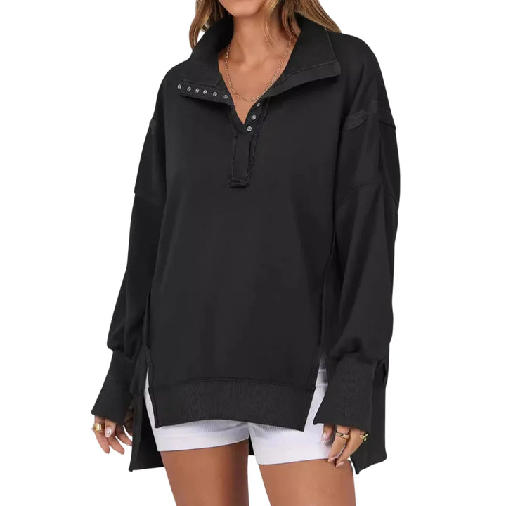Julia | Classic High-Low Oversized Sweatshirt with Split Hem