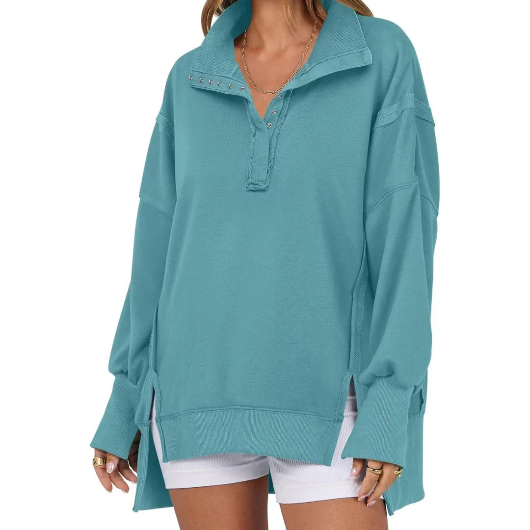 Julia | Classic High-Low Oversized Sweatshirt with Split Hem