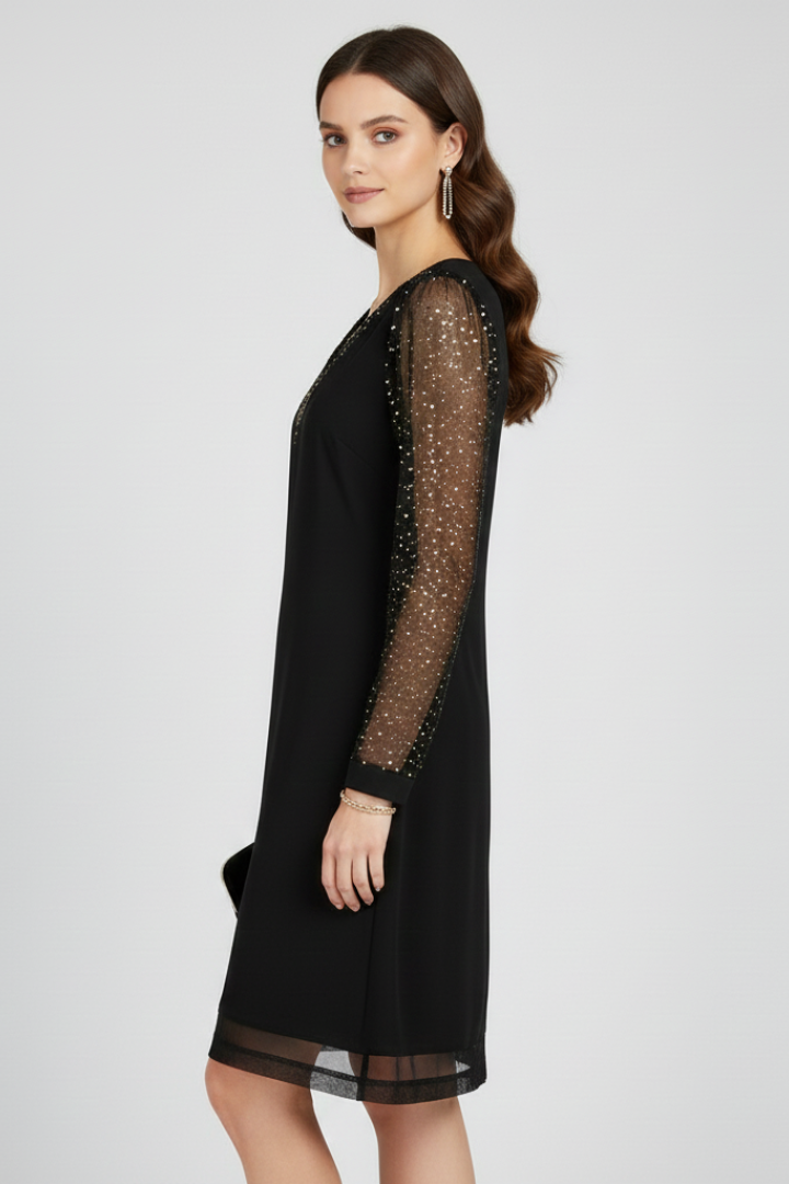 Julia | Elegant Sequin Sleeve V-Neck Christmas Dress