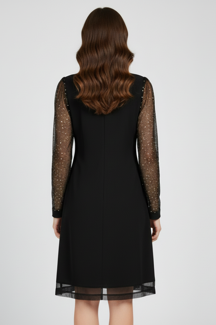 Julia | Elegant Sequin Sleeve V-Neck Christmas Dress