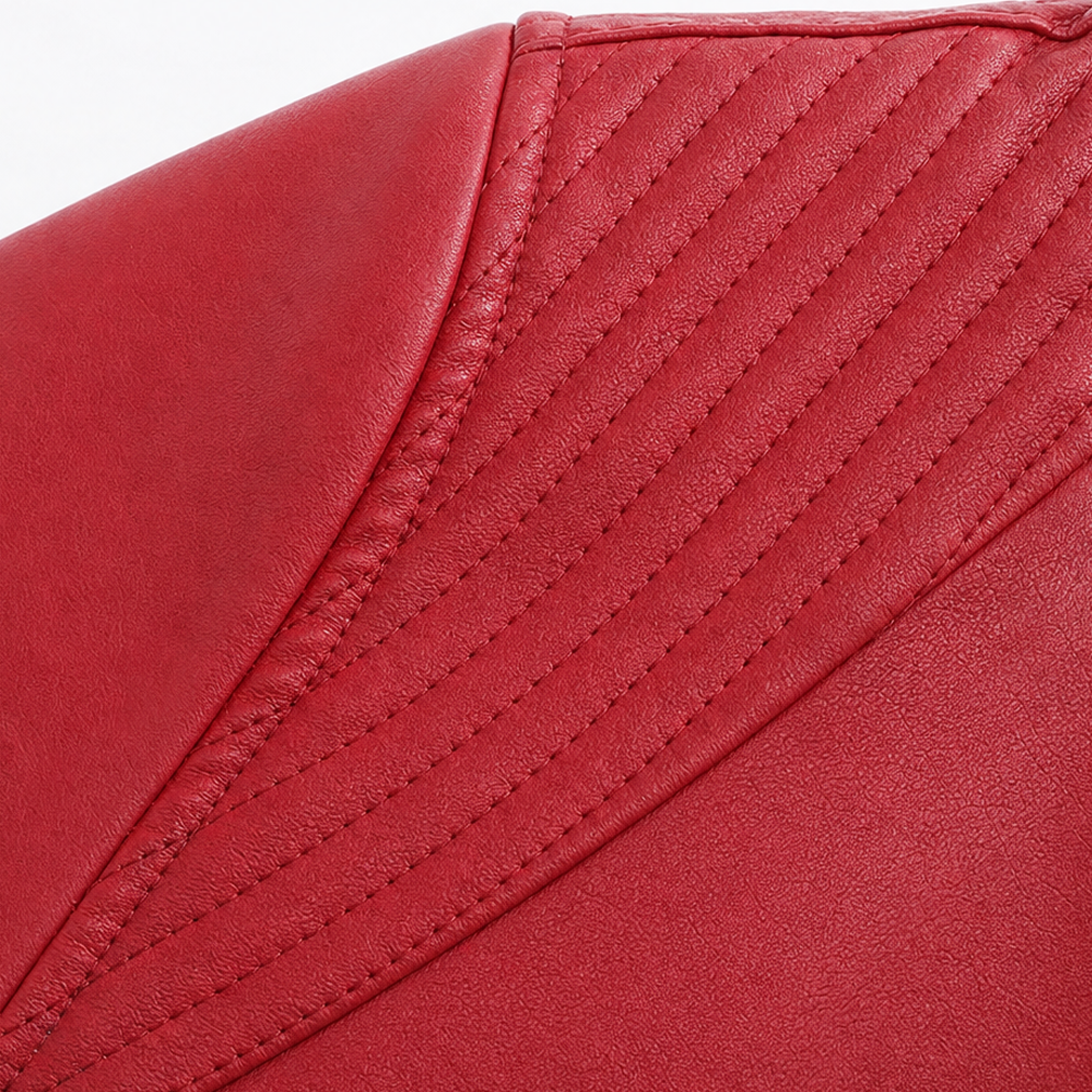 Julia | Polished Stand Collar Moto Leather Jacket