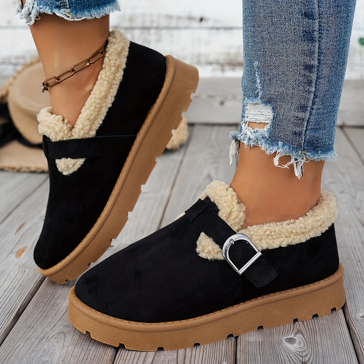 Julie | Chic Buckle Strap Winter Snow Boots