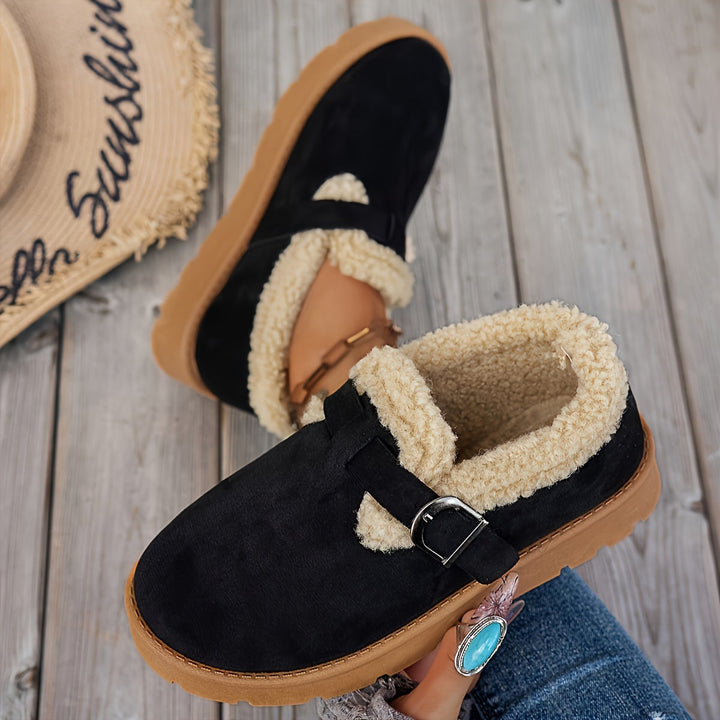 Julie | Chic Buckle Strap Winter Snow Boots