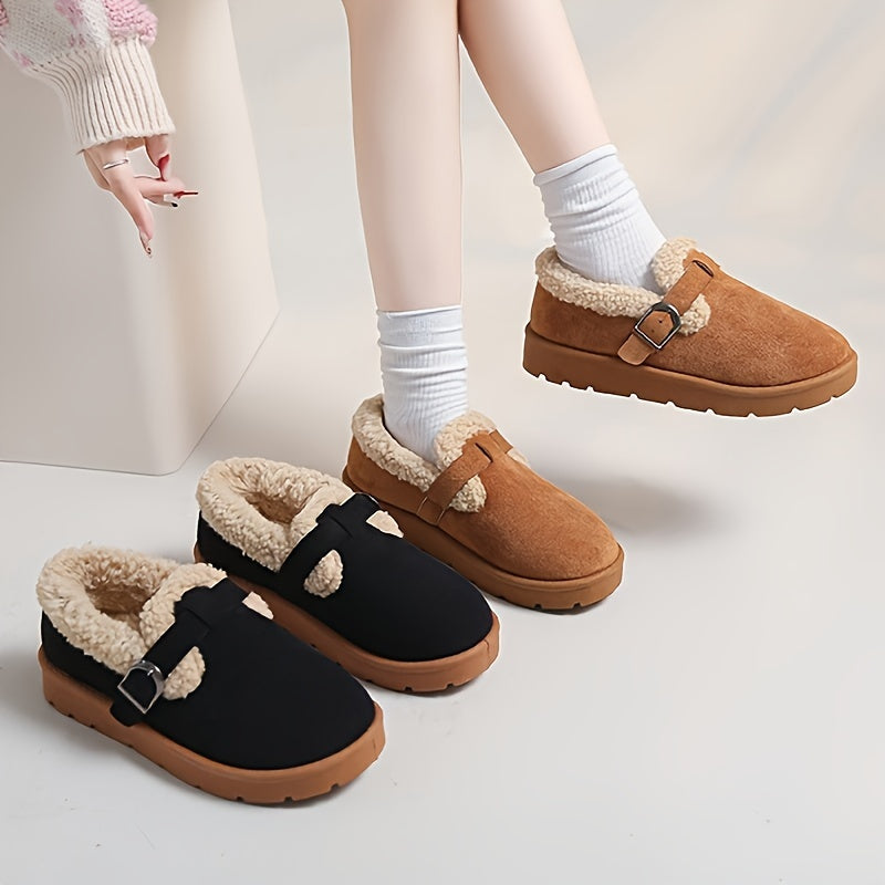 Julie | Chic Buckle Strap Winter Snow Boots