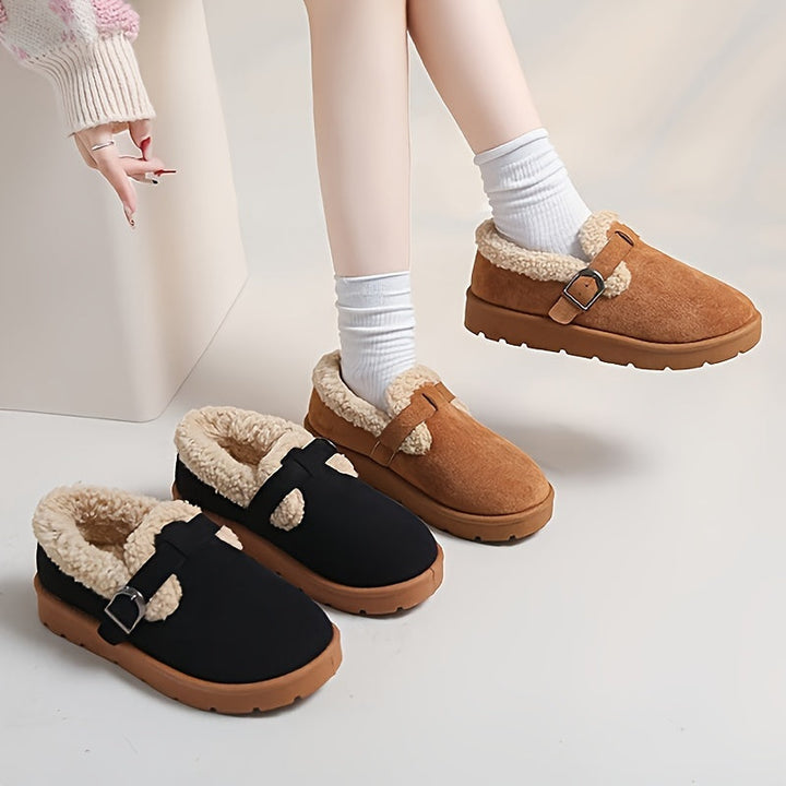 Julie | Chic Buckle Strap Winter Snow Boots