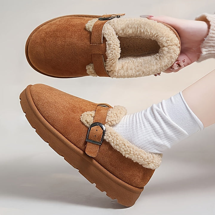 Julie | Chic Buckle Strap Winter Snow Boots
