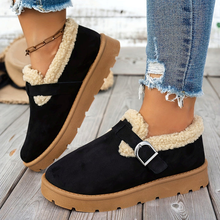 Julie | Chic Buckle Strap Winter Snow Boots