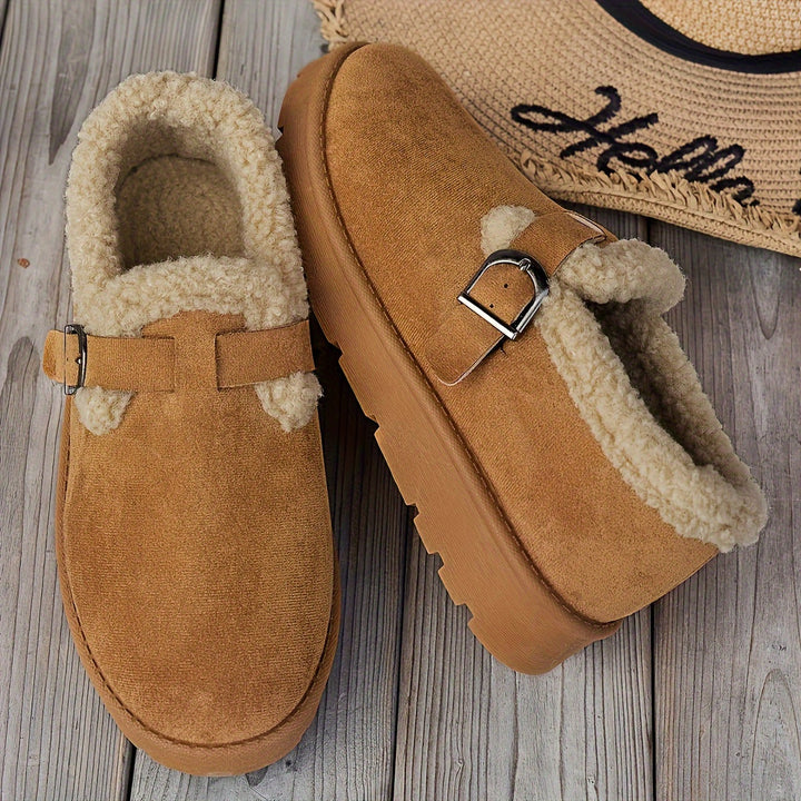 Julie | Chic Buckle Strap Winter Snow Boots