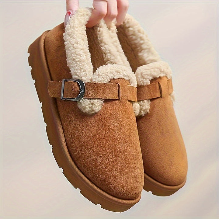 Julie | Chic Buckle Strap Winter Snow Boots
