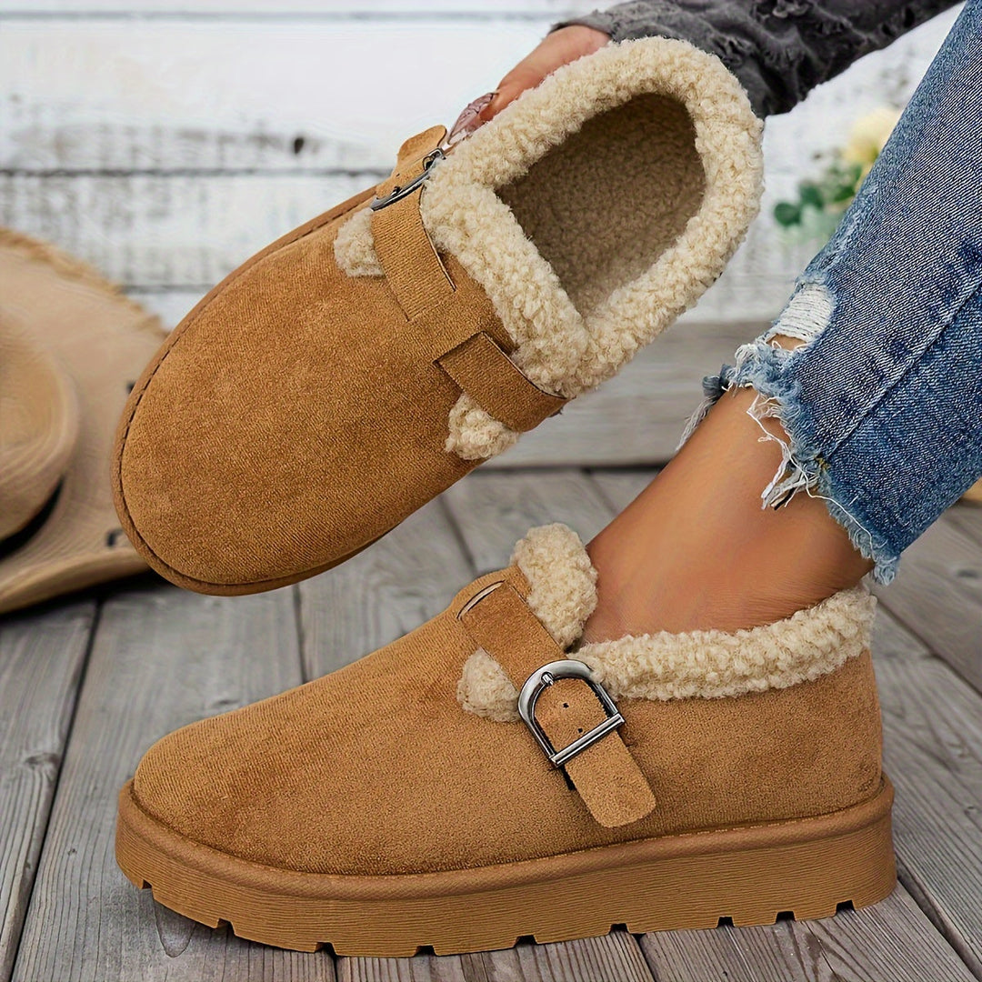 Julie | Chic Buckle Strap Winter Snow Boots