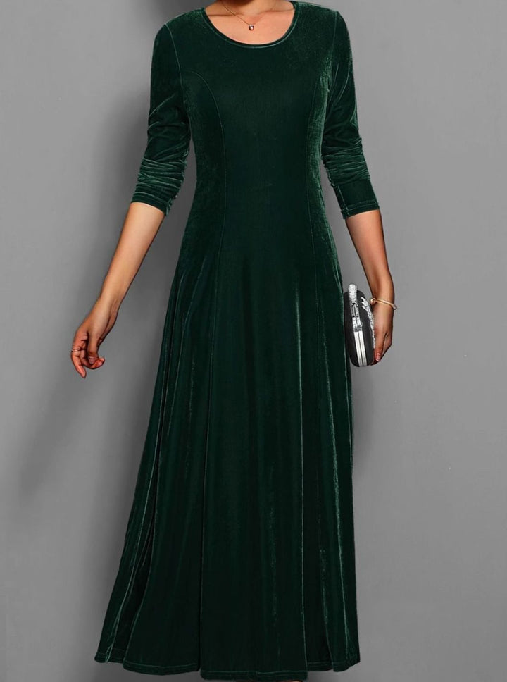 Julie | Effortless Long Sleeve A-Line Maxi Christmas Dress