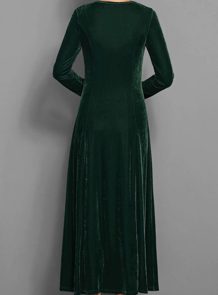 Julie | Effortless Long Sleeve A-Line Maxi Christmas Dress