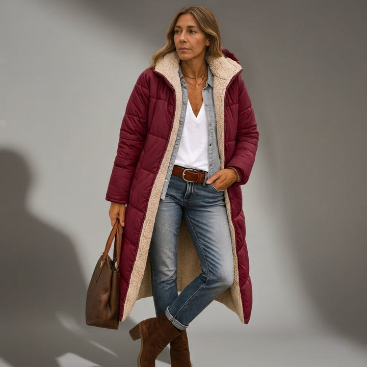 Julie | Relaxed Long Hooded Quilted Puffer Jacket