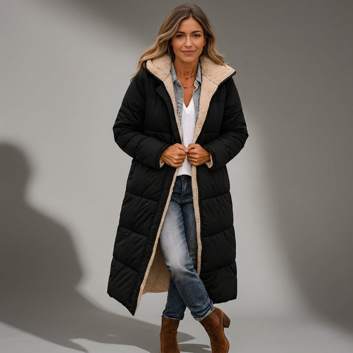 Julie | Relaxed Long Hooded Quilted Puffer Jacket