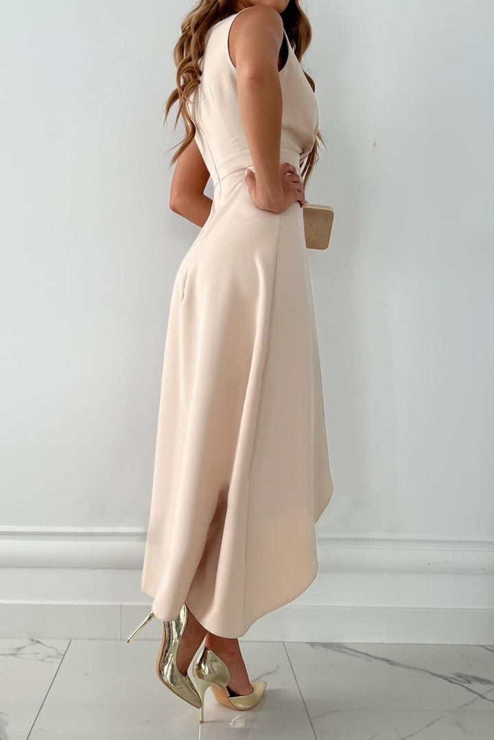 Julie | Stylish Wrap V-Neck Midi Christmas Dress