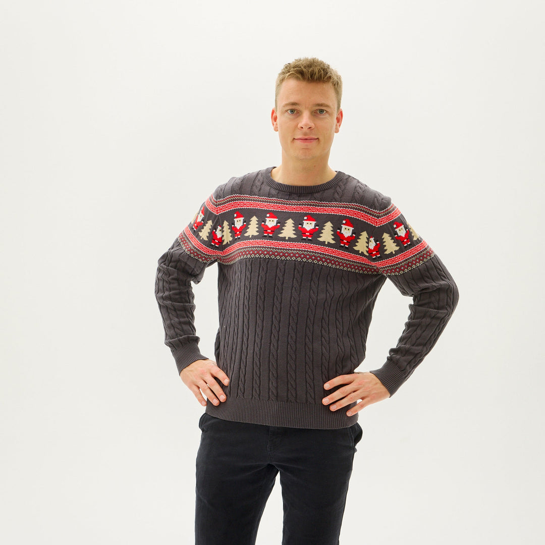 Justin | Santa Cable Knit Mens Christmas Sweater