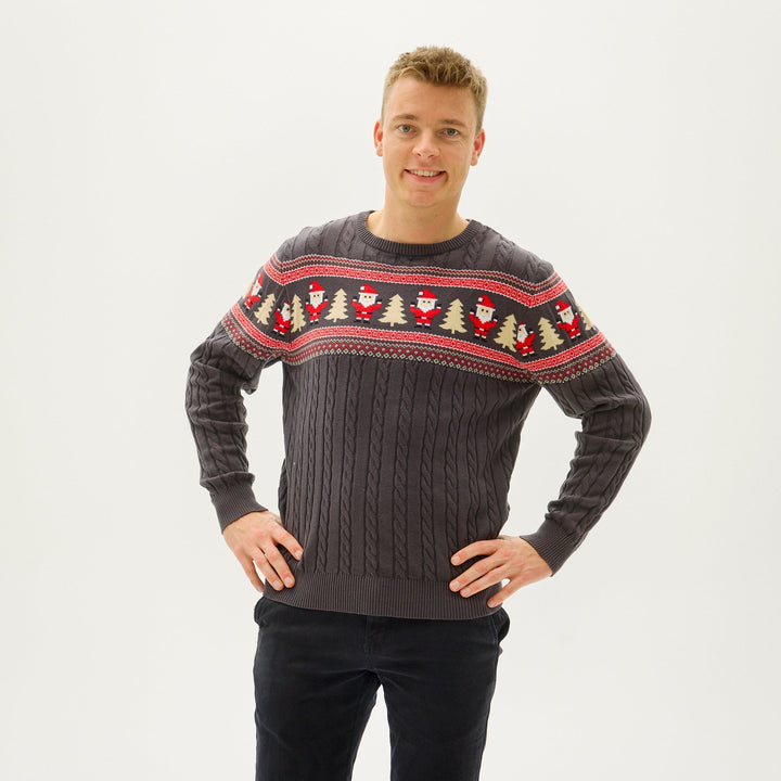Justin | Santa Cable Knit Mens Christmas Sweater