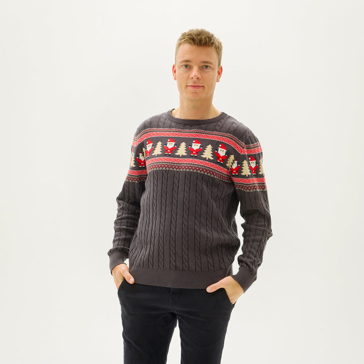 Justin | Santa Cable Knit Mens Christmas Sweater