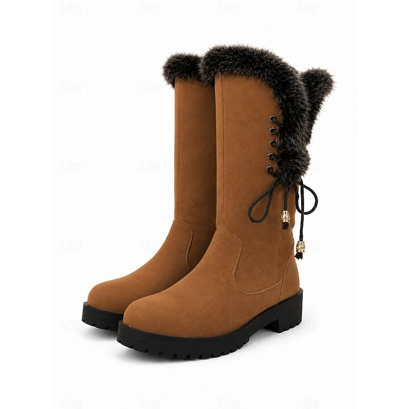 Karen | Timeless Fur-Trimmed Knee High Boots