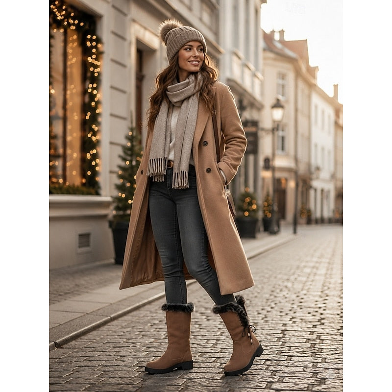 Karen | Timeless Fur-Trimmed Knee High Boots