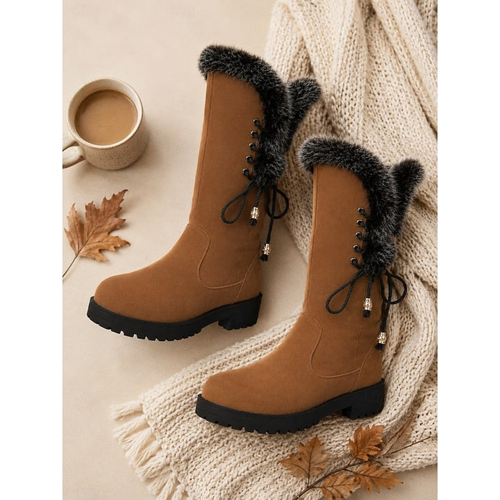 Karen | Timeless Fur-Trimmed Knee High Boots