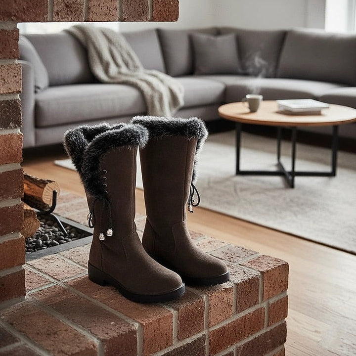 Karen | Timeless Fur-Trimmed Knee High Boots
