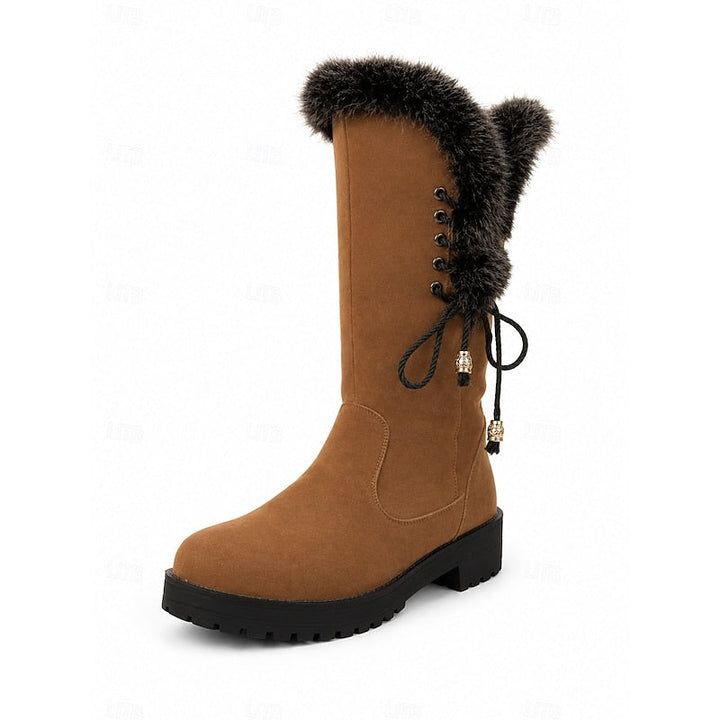 Karen | Timeless Fur-Trimmed Knee High Boots