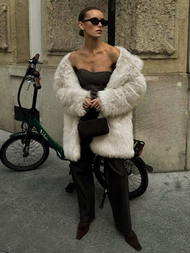 Katherine | Refined Oversized Shaggy Fur Coat