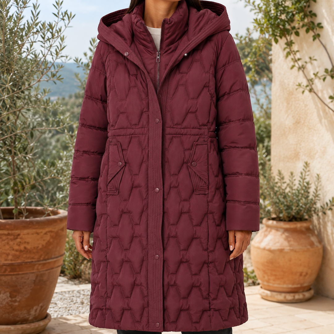 Kathleen | Refined Longline Hooded Quilted Puffer Jacket