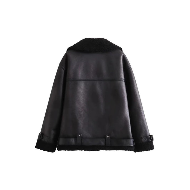 Kathleen | Sophisticated Shearling-Lined Belted Leather Jacket