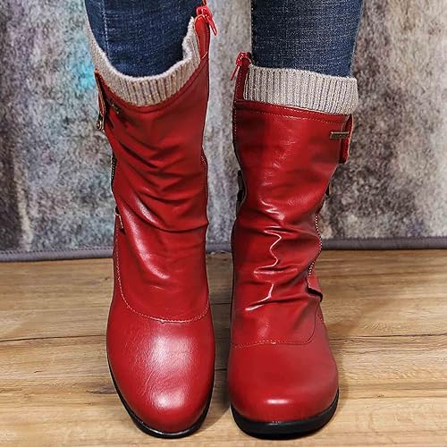 Kathryn | Elegant Lace-Up Side-Zip Knit Cuff Winter Boots Women