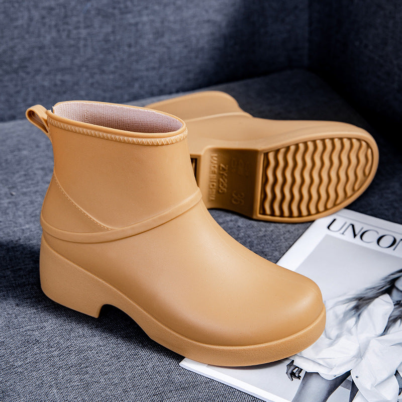 Kathryn | Elegant Waterproof Platform Rain Boots with Pull Tab