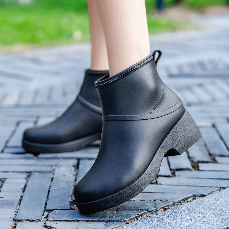 Kathryn | Elegant Waterproof Platform Rain Boots with Pull Tab