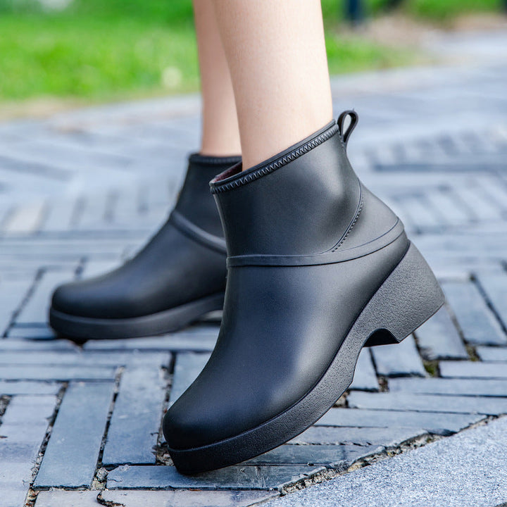 Kathryn | Elegant Waterproof Platform Rain Boots with Pull Tab