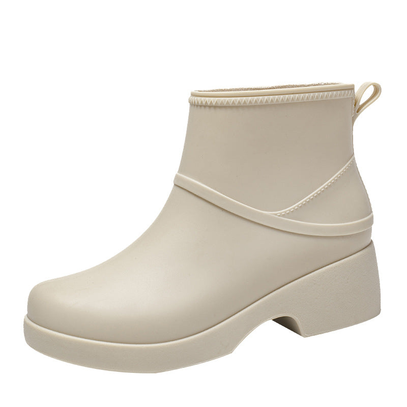 Kathryn | Elegant Waterproof Platform Rain Boots with Pull Tab