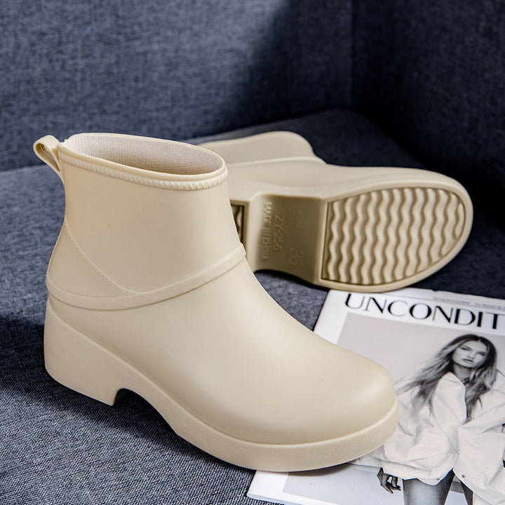 Kathryn | Elegant Waterproof Platform Rain Boots with Pull Tab