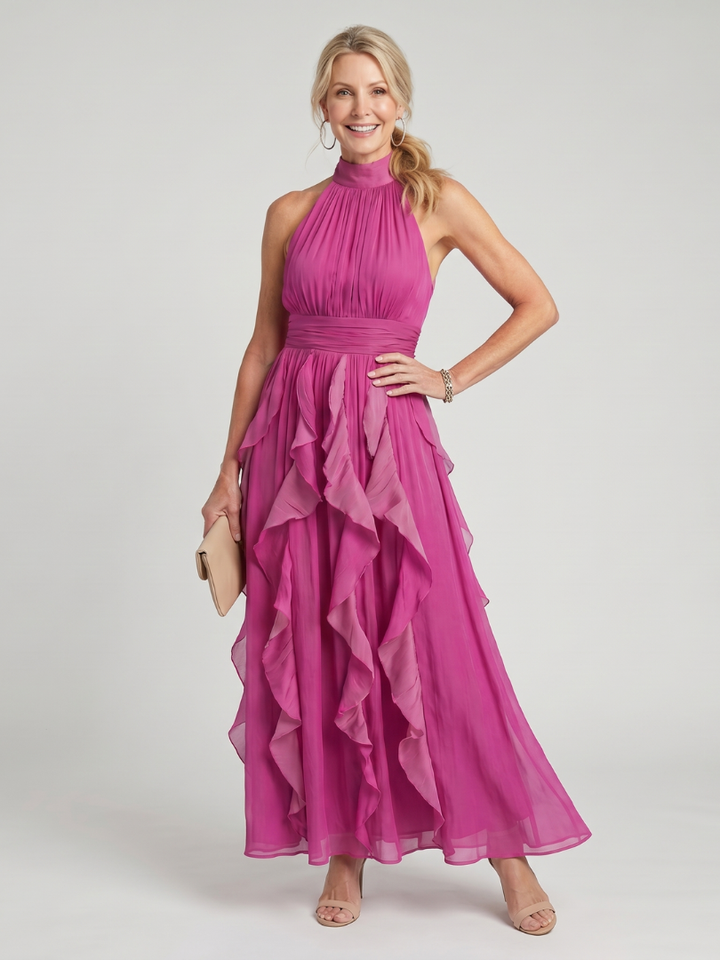 Kelly | Cozy Ruffle Tiered Maxi Christmas Dress