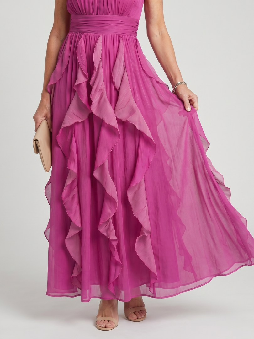 Kelly | Cozy Ruffle Tiered Maxi Christmas Dress