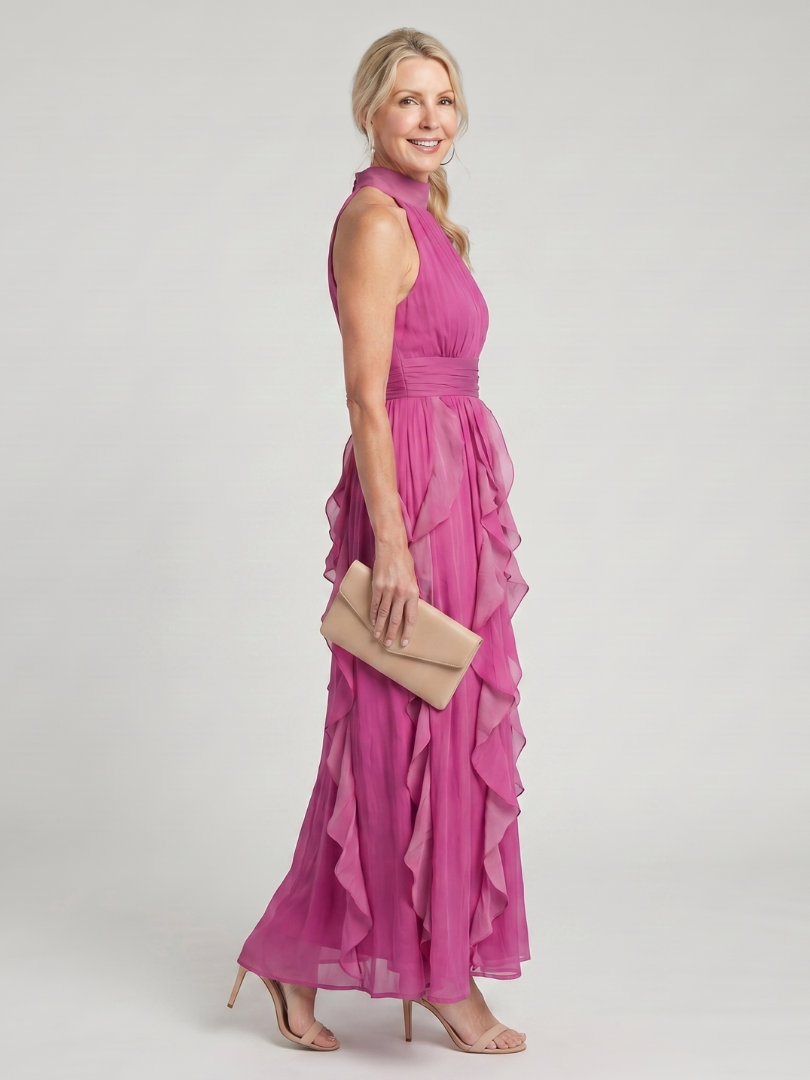 Kelly | Cozy Ruffle Tiered Maxi Christmas Dress
