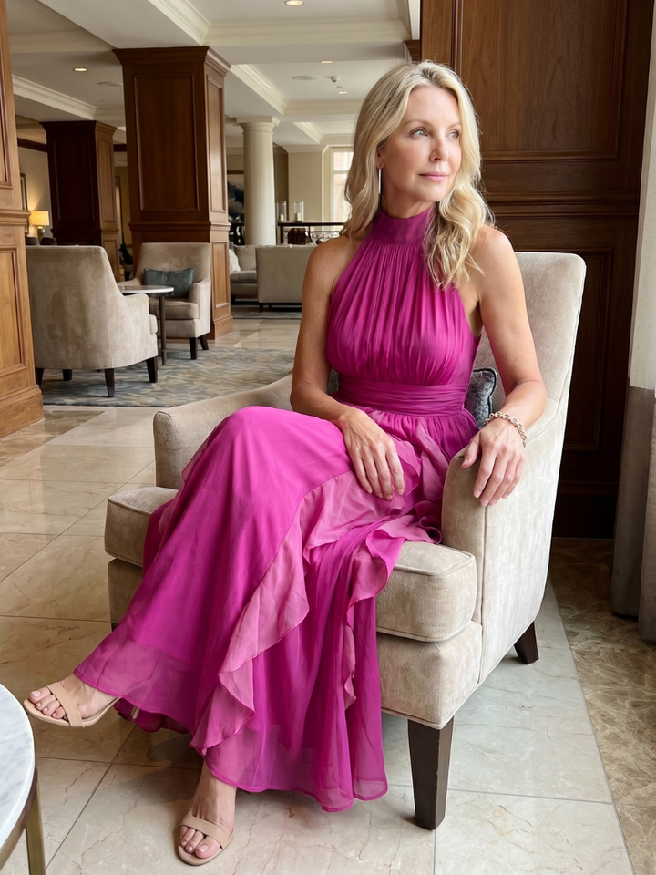 Kelly | Cozy Ruffle Tiered Maxi Christmas Dress