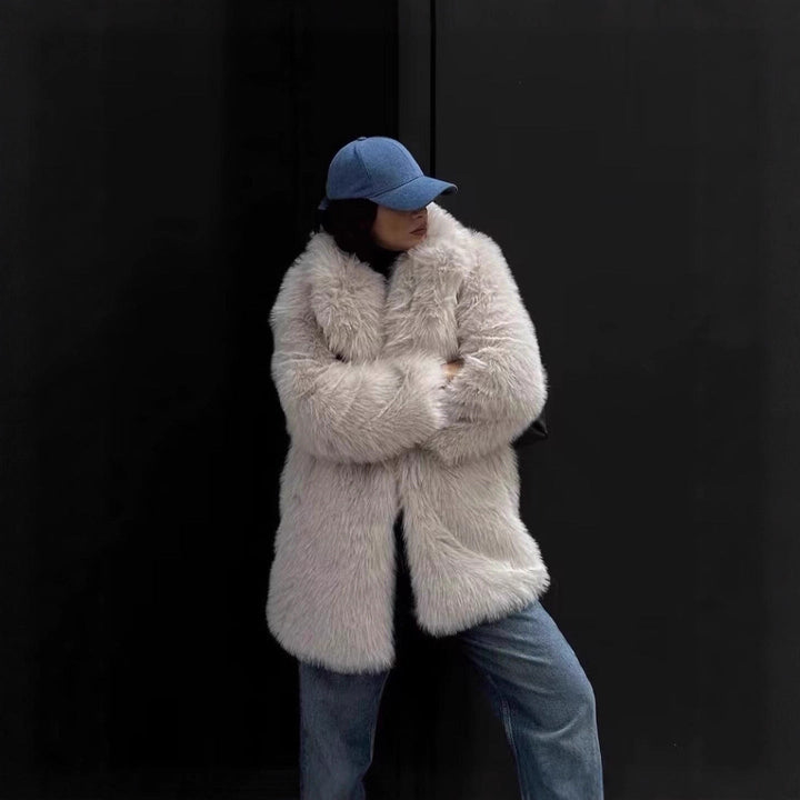 Kelly | Graceful Shawl Collar Cropped Fur Coat