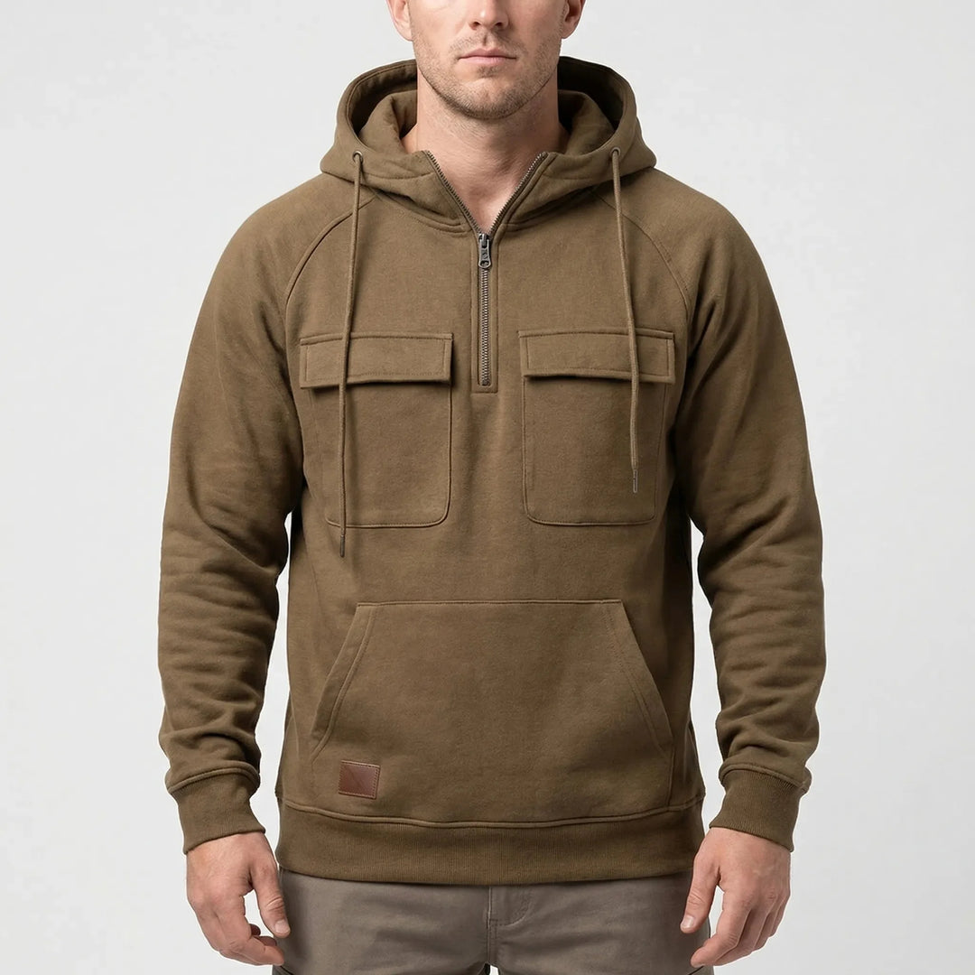Kevin | Relaxed Half Zip Mens Hoodies with Chest Pockets