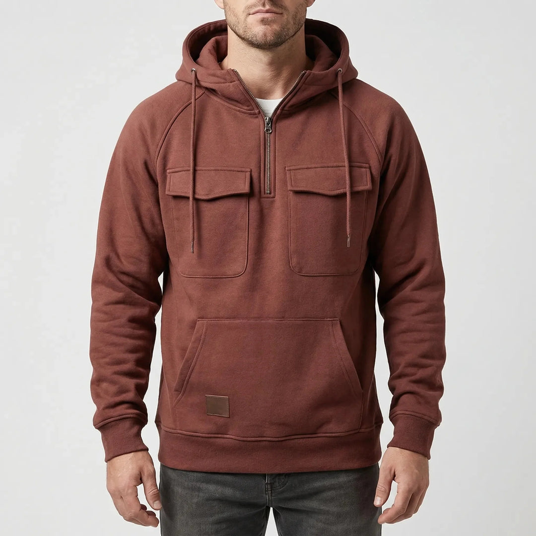 Kevin | Relaxed Half Zip Mens Hoodies with Chest Pockets