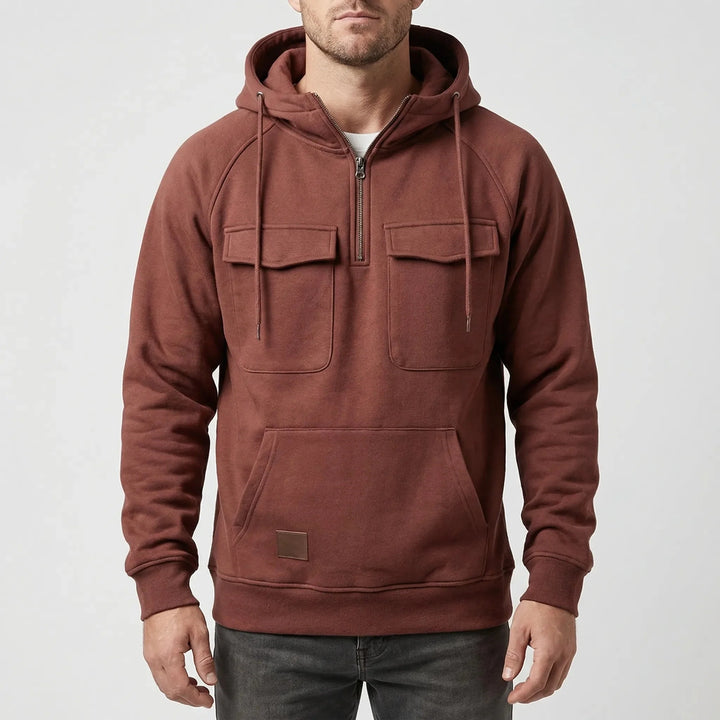 Kevin | Relaxed Half Zip Mens Hoodies with Chest Pockets