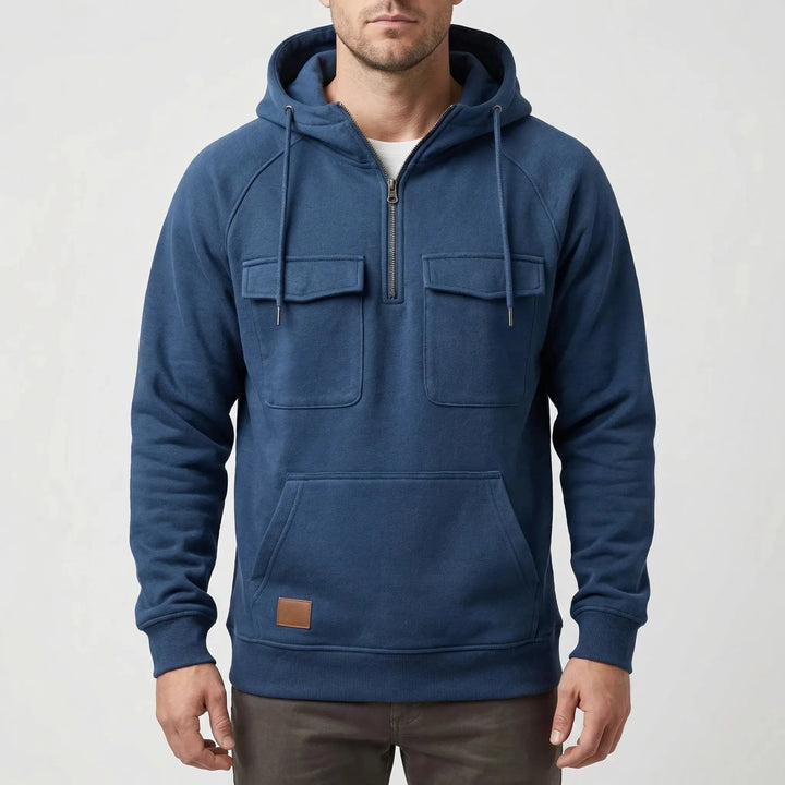 Kevin | Relaxed Half Zip Mens Hoodies with Chest Pockets