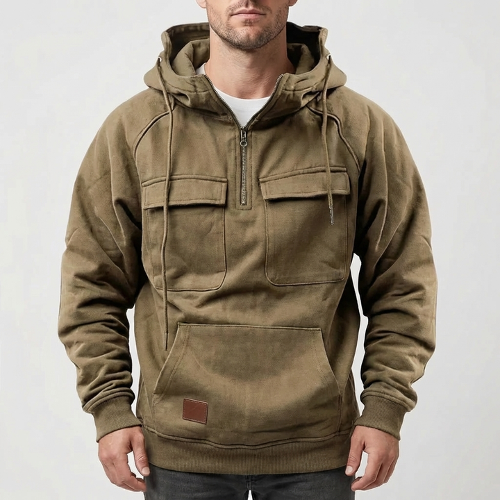 Kevin | Relaxed Half Zip Mens Hoodies with Chest Pockets